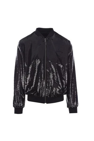 商品Prada|Prada Sequin-Embellished Long-Sleeved Zipped Bomber Jacket,价格¥17107,第1张图片