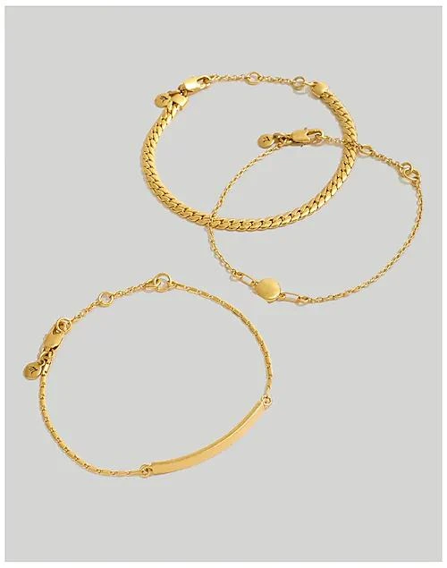 商品Madewell|Three-Pack Chain Bracelet Set,价格¥241,第1张图片详细描述