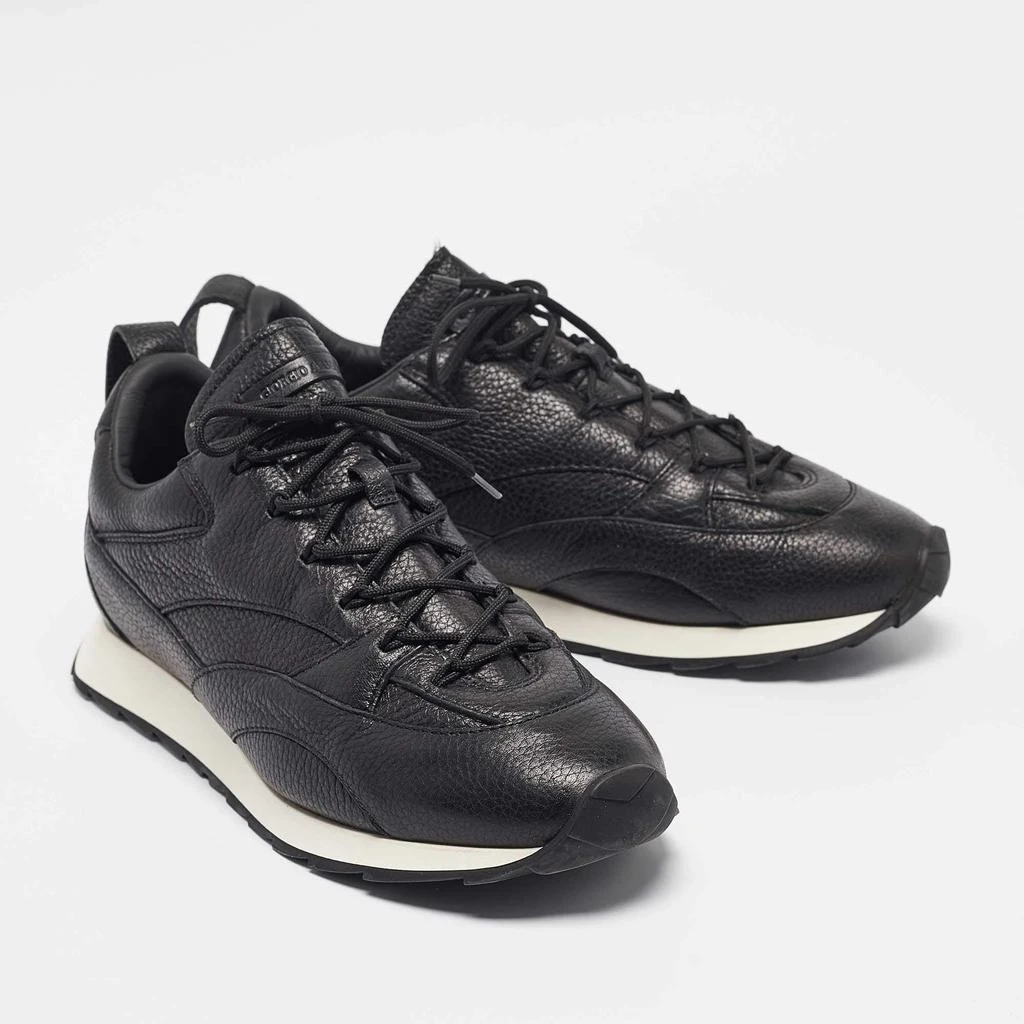 商品[二手商品] Giorgio Armani|Giorgio Armani Black Leather Lace Up Sneakers Size 43,价格¥1686,第4张图片详细描述