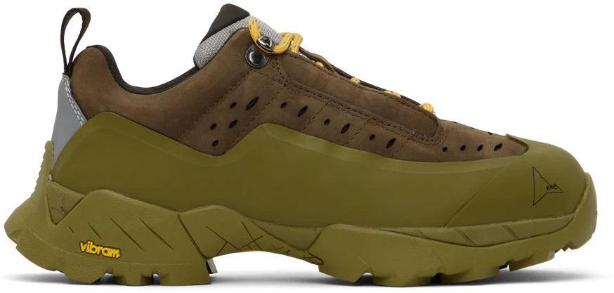 商品ROA|Brown & Khaki Katharina Laser Cut Sneakers,价格¥1045,第1张图片