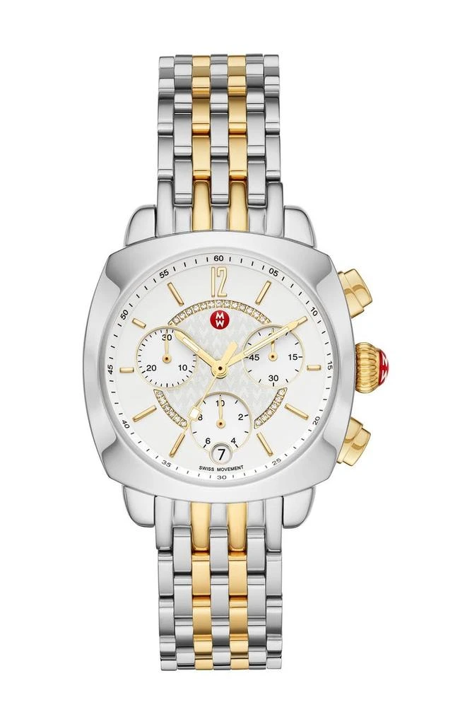 商品Michele|Women's Ascalon Diamond Two-Tone Bracelet Watch, 34mm x 41mm - 0.05 ctw,价格¥9061,第4张图片详细描述