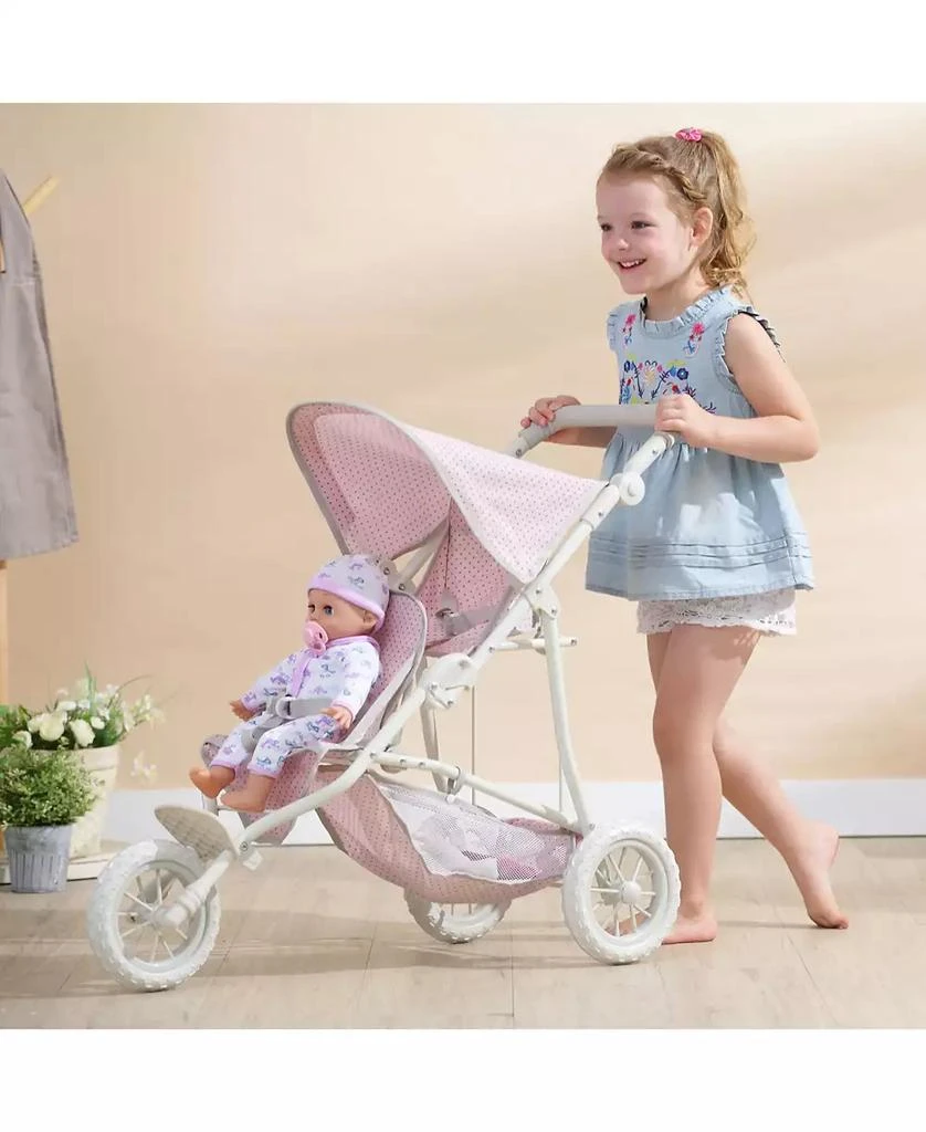 商品Redbox|Olivia's Little World Polka Dots Princess Baby Doll Twin Jogging Stroller,价格¥561,第5张图片详细描述