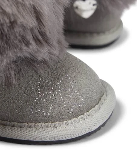 商品MONNALISA|Baby faux fur-trim suede boots,价格¥1088,第4张图片详细描述