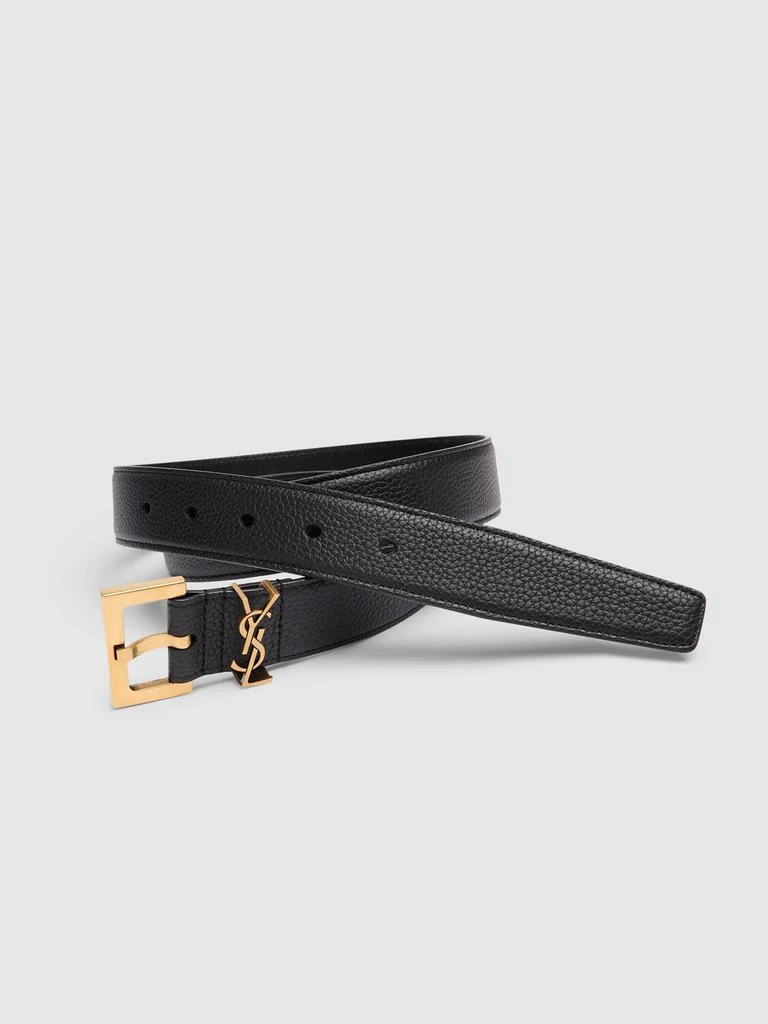 商品Yves Saint Laurent|3cm Ysl Leather Belt,价格¥4411,第2张图片详细描述