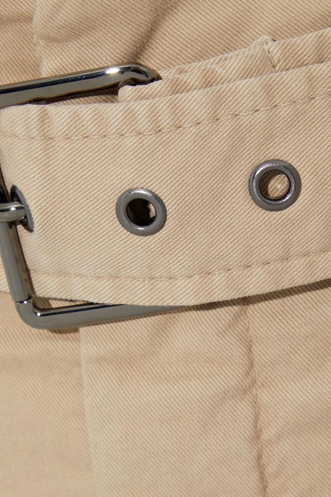 商品Brunello Cucinelli|Belted pleated cotton-blend twill tapered pants,价格¥4229,第6张图片详细描述