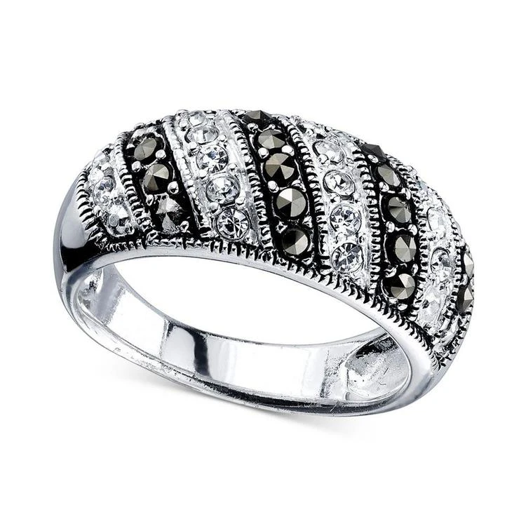 商品Unwritten|Silver-Tone Crystal and Marcasite Ring,价格¥185,第2张图片详细描述