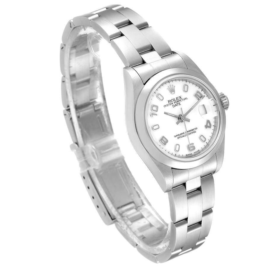 Rolex White Stainless Steel Oyster Perpetual Date 79160 Women's Wristwatch 26 MM商品第7张图片规格展示