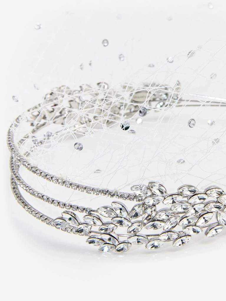 商品Self Portrait|Crystal Embellished Veil Headband Hair Accessories Silver,价格¥1100,第2张图片详细描述