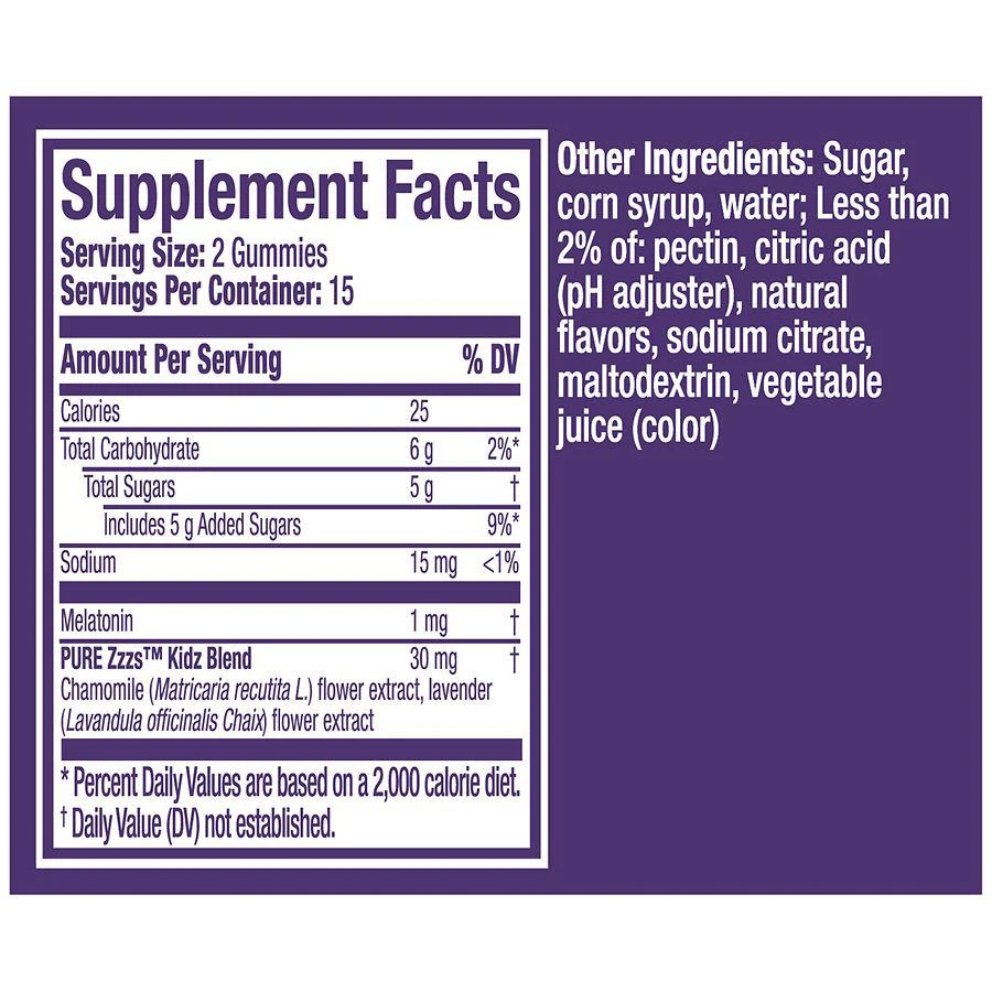 商品PURE Zzzs|Kidz Melatonin Lavender & Chamomile Sleep Aid Natural Berry,价格¥74,第3张图片详细描述