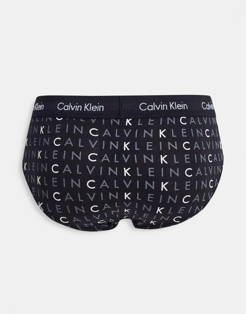 商品Calvin Klein|Calvin Klein 3 pack hipster briefs with logo waistband in multi logo print,价格¥347,第2张图片详细描述