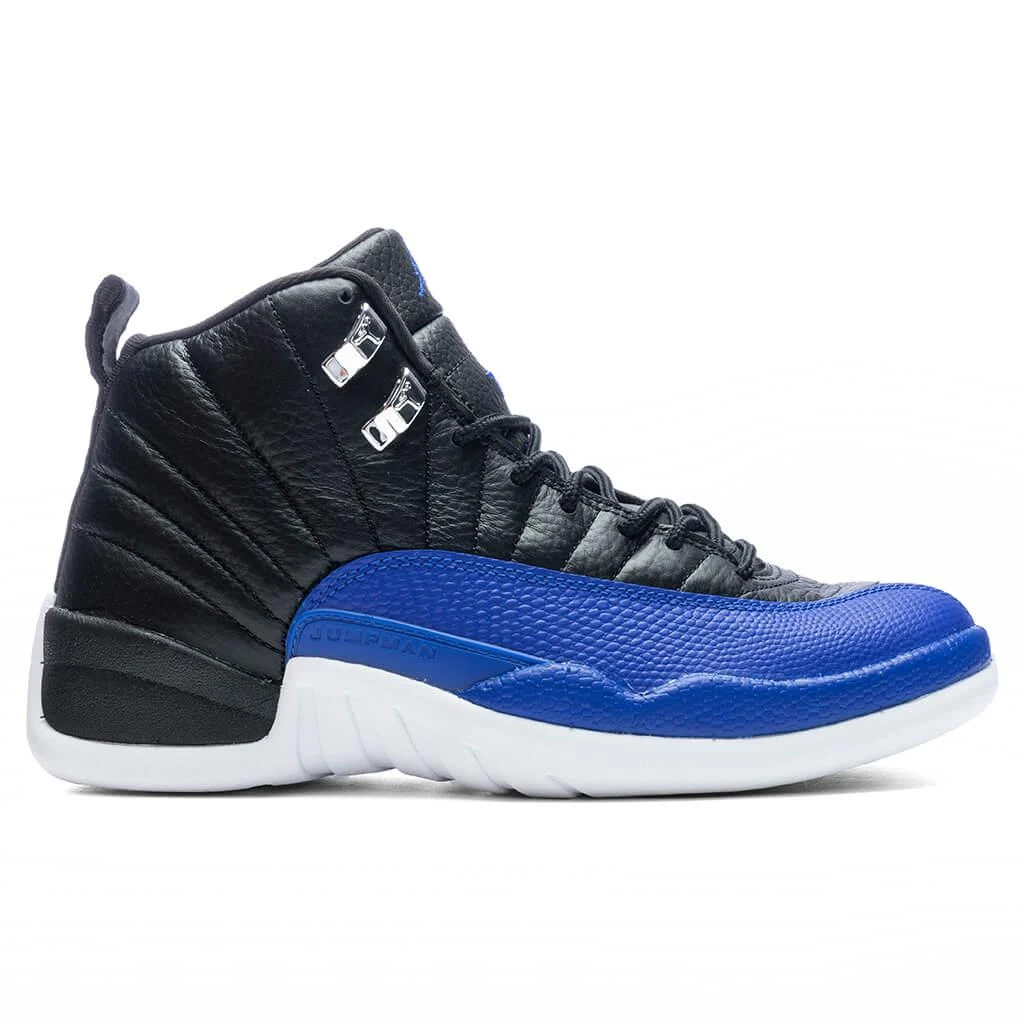 商品Jordan|Women's Air Jordan 12 Retro - Black/Hyper Royal/Metallic Silver,价格¥1173,第1张图片