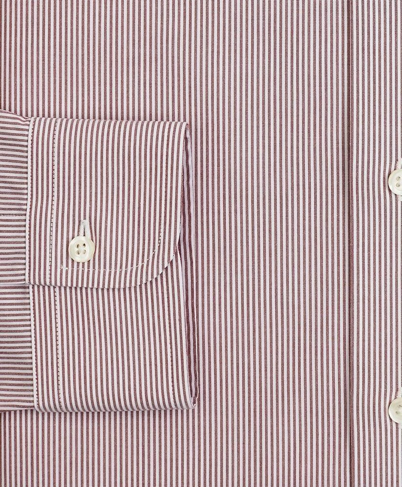 商品Brooks Brothers|Stretch Milano Slim-Fit Dress Shirt, Non-Iron Poplin Button-Down Collar Fine Stripe,价格¥399,第3张图片详细描述