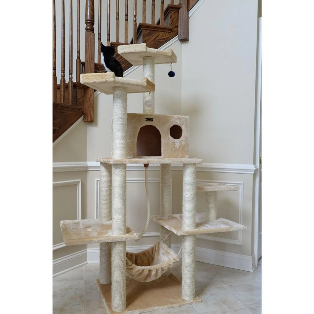 商品Macy's|72" Real Wood Cat Tree With Spacious Condo, Scratching Post,价格¥2494,第2张图片详细描述