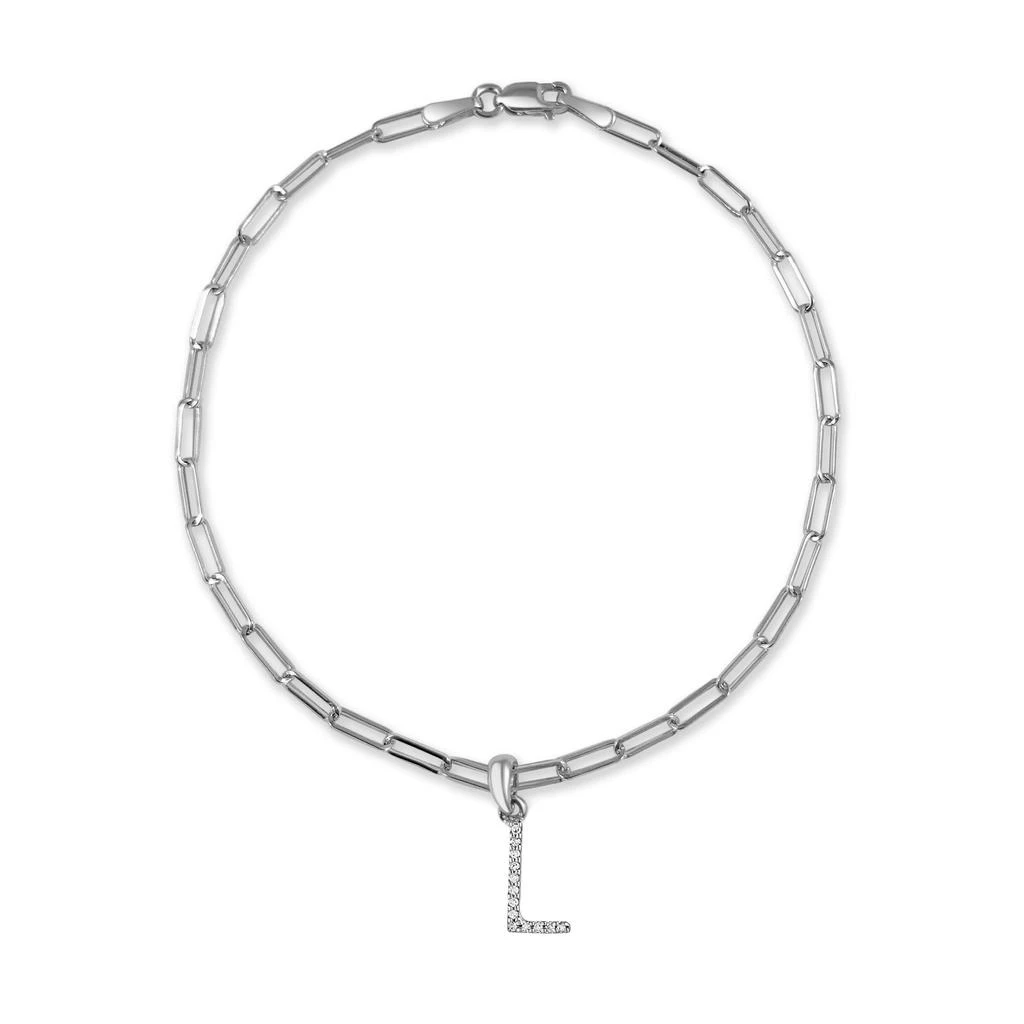 14k White Gold & Diamond Initial Link Bracelet 商品