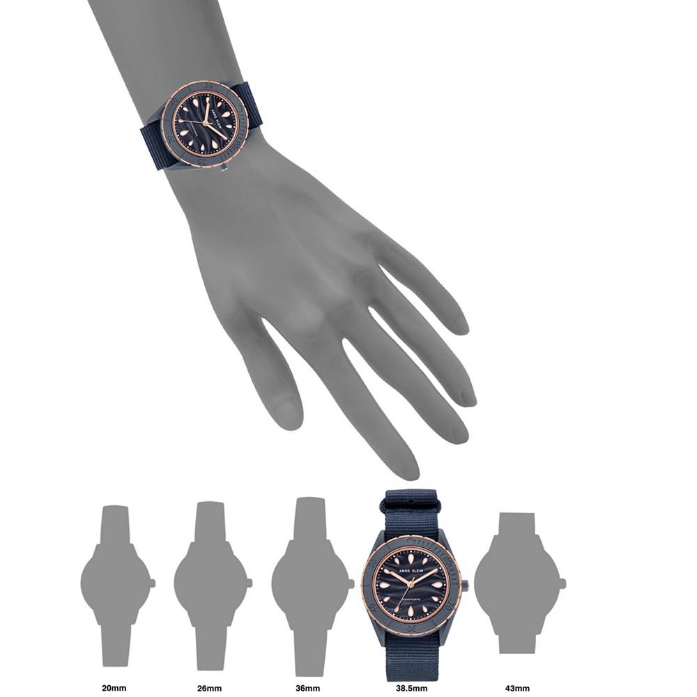 Women's Three-Hand Quartz Navy Oceanwork Plastic Bracelet Watch, 38.5mm商品第4张图片规格展示