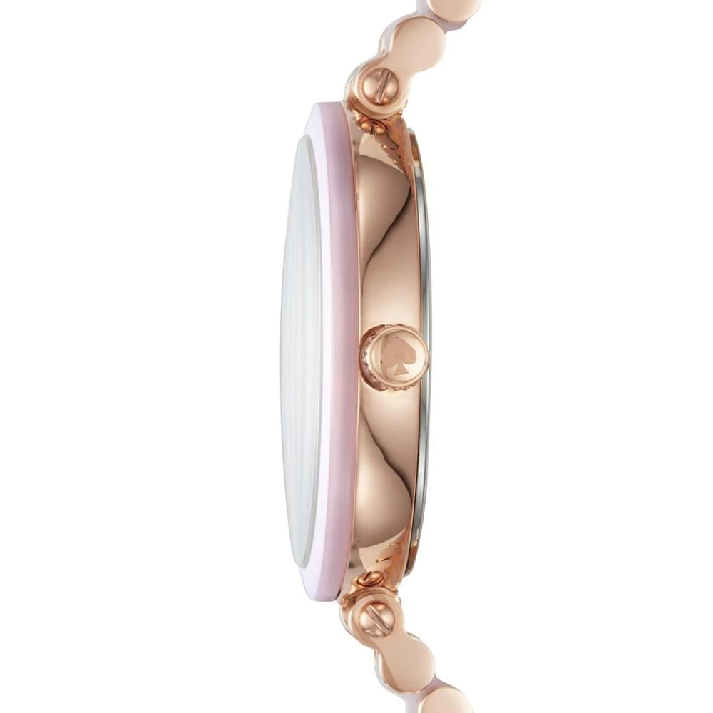 商品Kate Spade|Women's Holland Rose Gold-Tone Stainless Steel and Blush Pink Acetate Bracelet Watch 34mm KSW1263,价格¥673,第2张图片详细描述