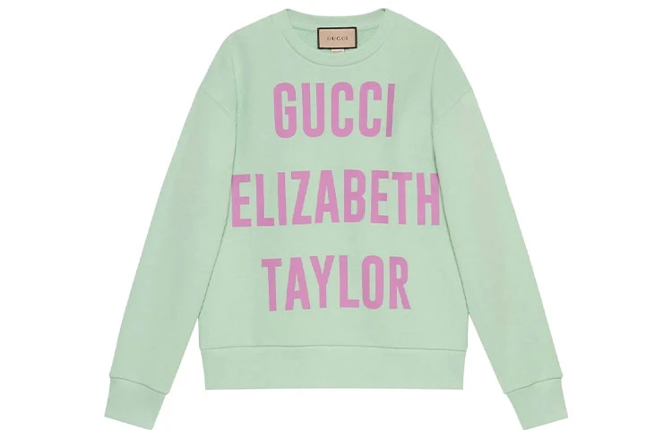 商品[国内直发] Gucci|古驰 FW22 字母Logo印花圆领长袖套头卫衣 女款 绿色,价格¥6235,第2张图片详细描述
