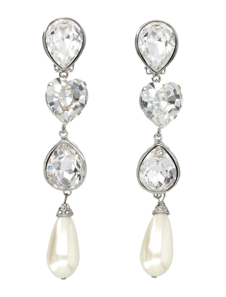 商品Alessandra Rich|Pendant Heart And Pearl Earrings,价格¥2312,第1张图片