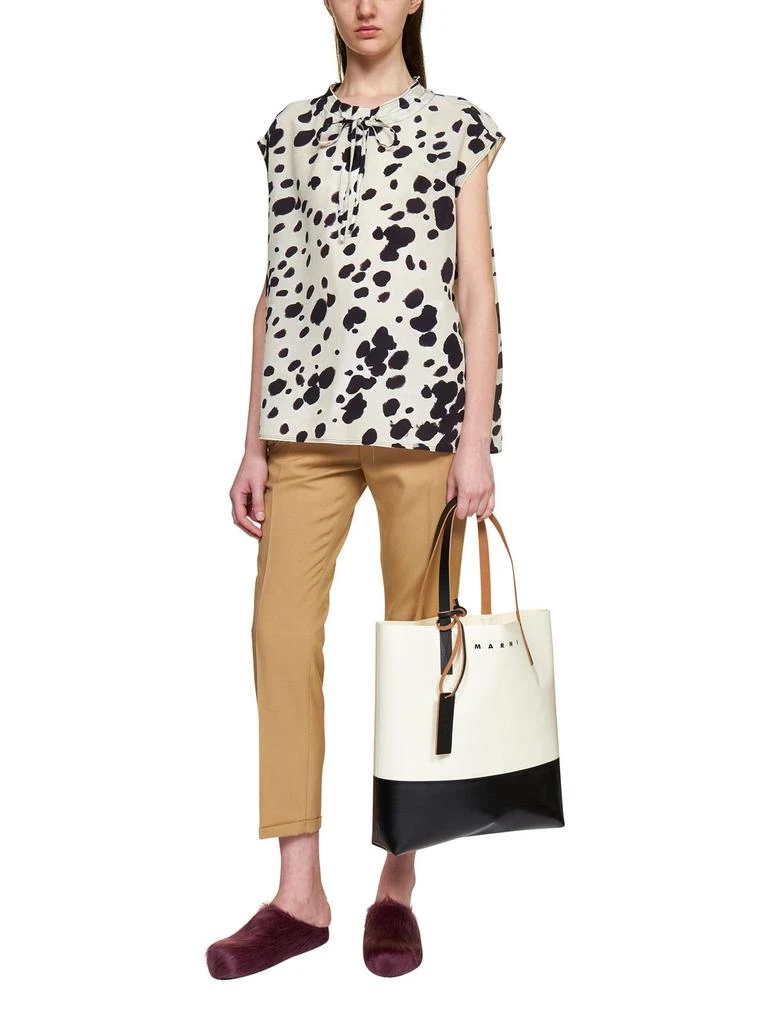 商品Marni|Marni Polka Dot Tie-Neck Sleeveless Blouse,价格¥2401,第4张图片详细描述