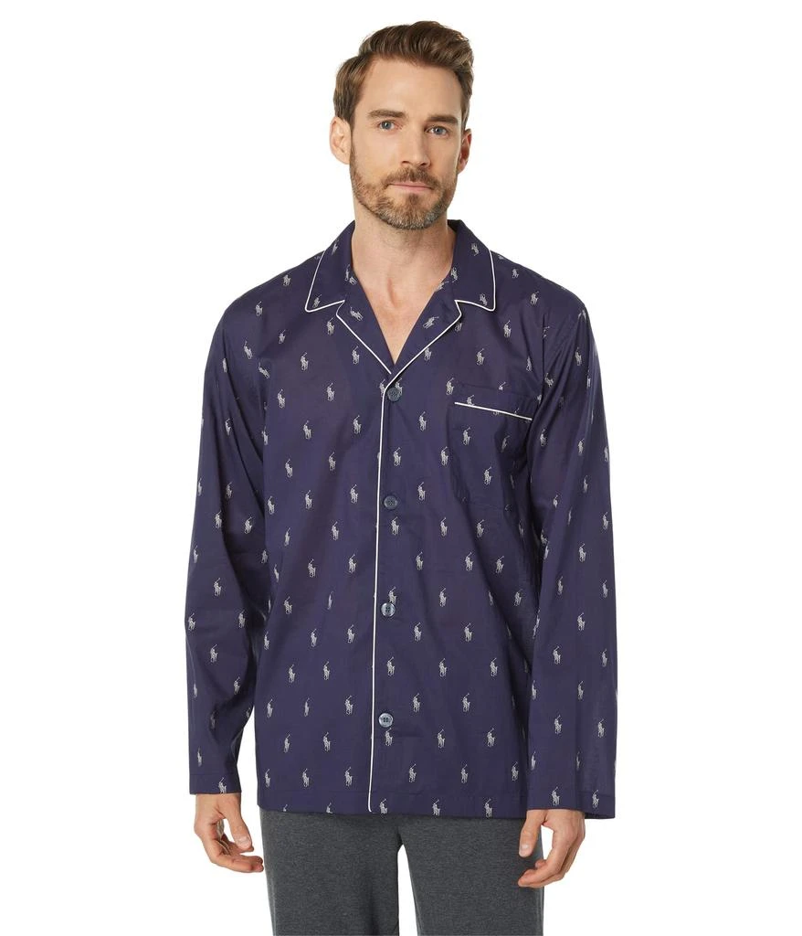 商品Ralph Lauren|AOPP Woven Sleepwear Long Sleeve PJ Shirt,价格¥84,第1张图片