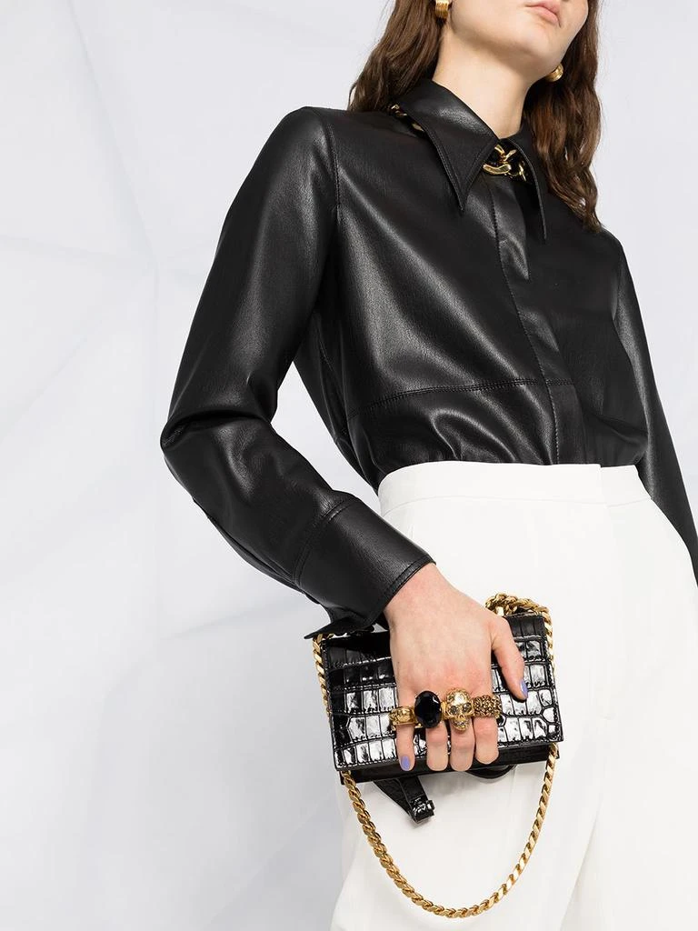 商品Alexander McQueen|ALEXANDER MCQUEEN - Mini Jewelled Satchel Leather Crossbody Bag,价格¥15409,第3张图片详细描述
