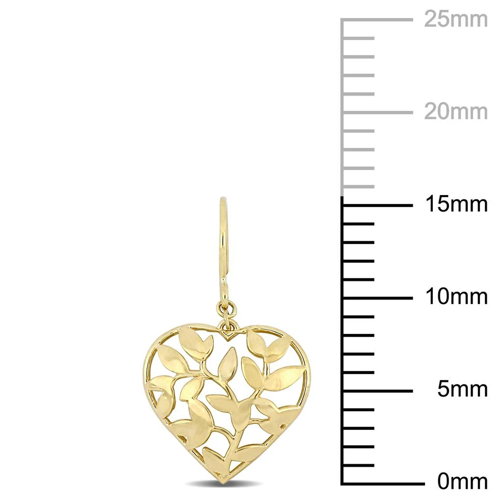 商品Mimi & Max|Floral Heart Hook Earrings in 10k Yellow Gold,价格¥903,第3张图片详细描述