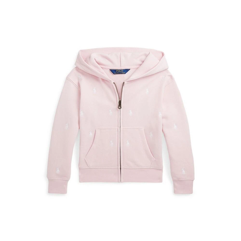 商品Ralph Lauren|Toddler and Little Girls Polo Pony Terry Full-Zip Hoodie,价格¥342,第1张图片