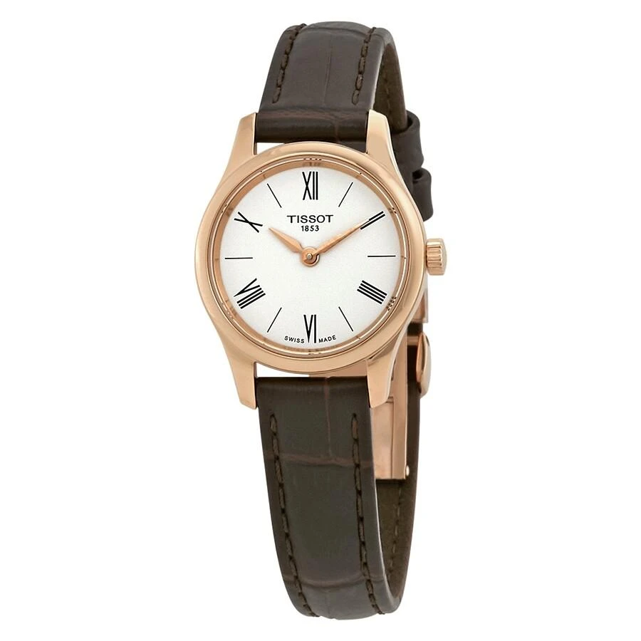 商品Tissot|女式 Tradition 薄款白色表盘女士皮革腕表 T0630093601800,价格¥988,第1张图片