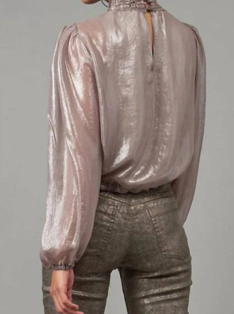 商品Lola & Sophie|Foiled Chiffon Smocked Turtleneck - T1837 in Taupe,价格¥1044,第2张图片详细描述