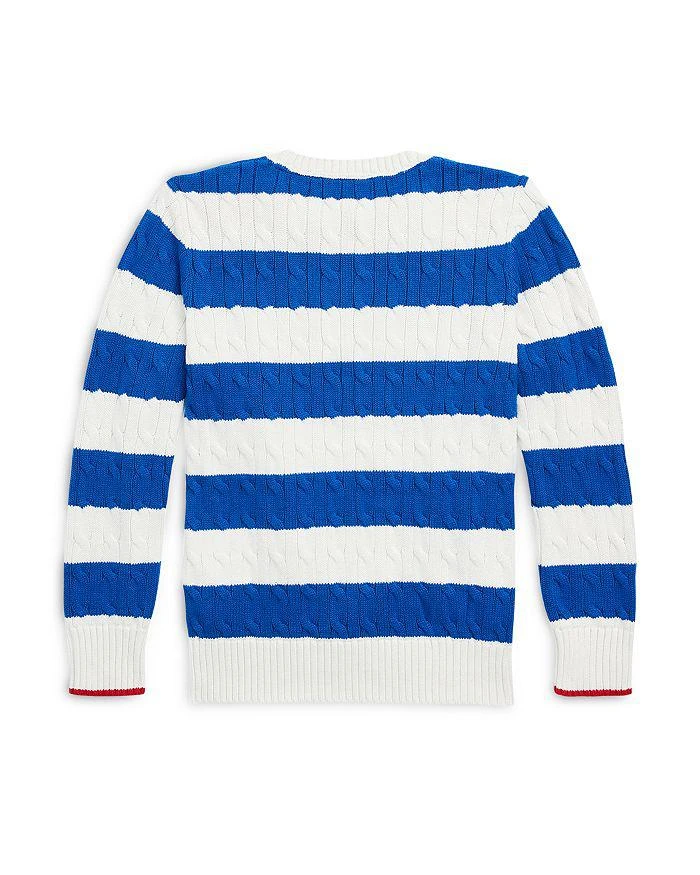 商品Ralph Lauren|Boys' Striped Cable-Knit Cotton Sweater - Little Kid, Big Kid,价格¥320,第2张图片详细描述