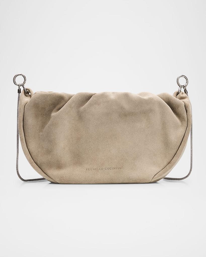 Shop Monili Ruched Suede Shoulder Bag on Sale at BeyondStyle