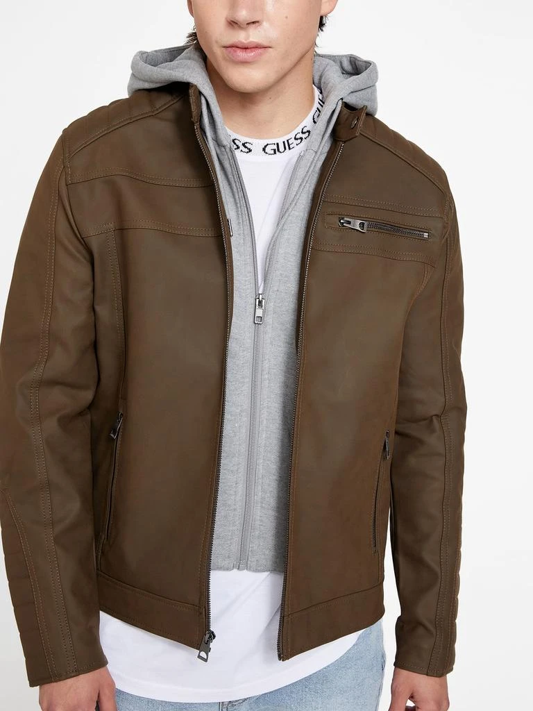 商品Guess Factory|Paxton Faux-Suede Moto Jacket,价格¥665,第3张图片详细描述