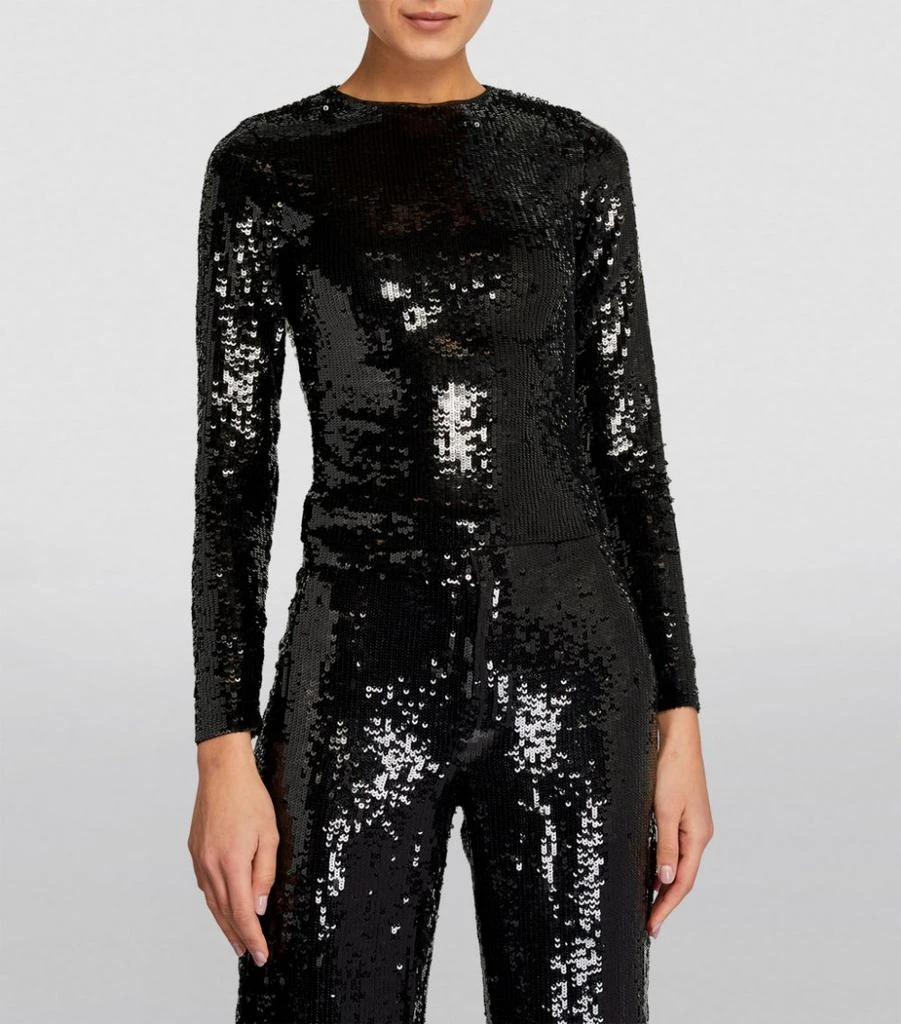 商品Alice + Olivia|Sequinned Delaina Top,价格¥3917,第3张图片详细描述