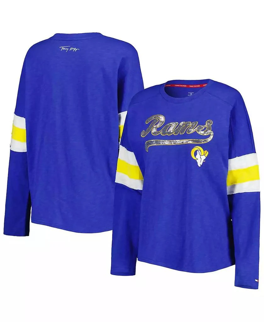 商品Tommy Hilfiger|Women's Royal Los Angeles Rams Justine Long Sleeve Tunic T-shirt,价格¥419,第1张图片