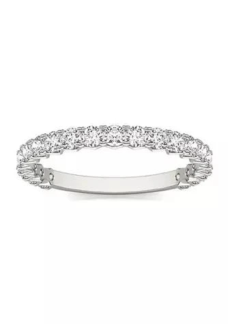 商品Charles & Colvard|Colvard Charles Colvard 0.74 Ct. T.w. Lab Created 2.1Mm Moissanite Semi Eternity Band In 14K Gold,价格¥4545,第1张图片
