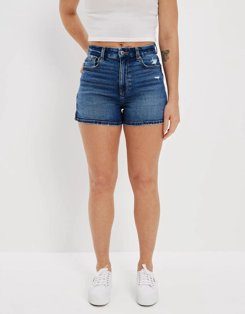 商品AE|AE Stretch Curvy Denim Mom Shorts,价格¥342,第1张图片