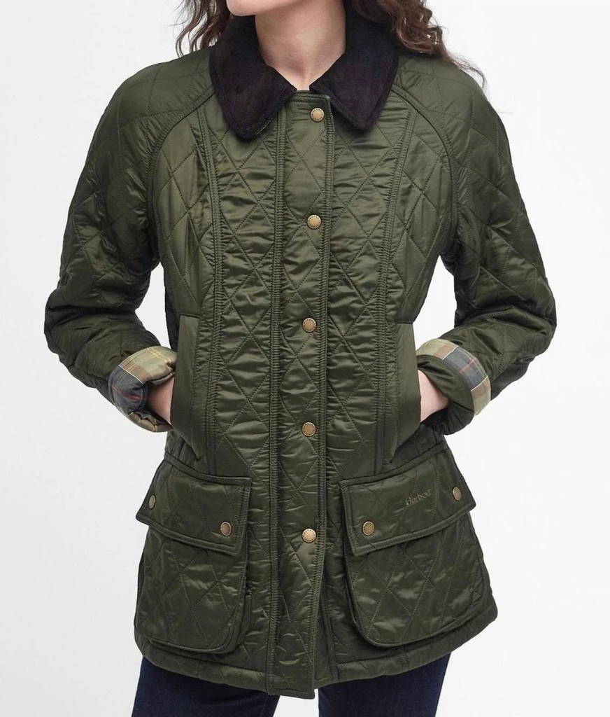 商品Barbour|Quilted Jacket In Olive,价格¥1192,第1张图片