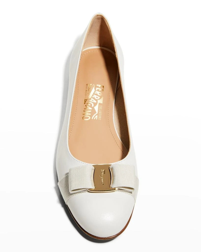 商品Salvatore Ferragamo|Varina 22 Bow Leather Ballet Flats,价格¥3255,第5张图片详细描述