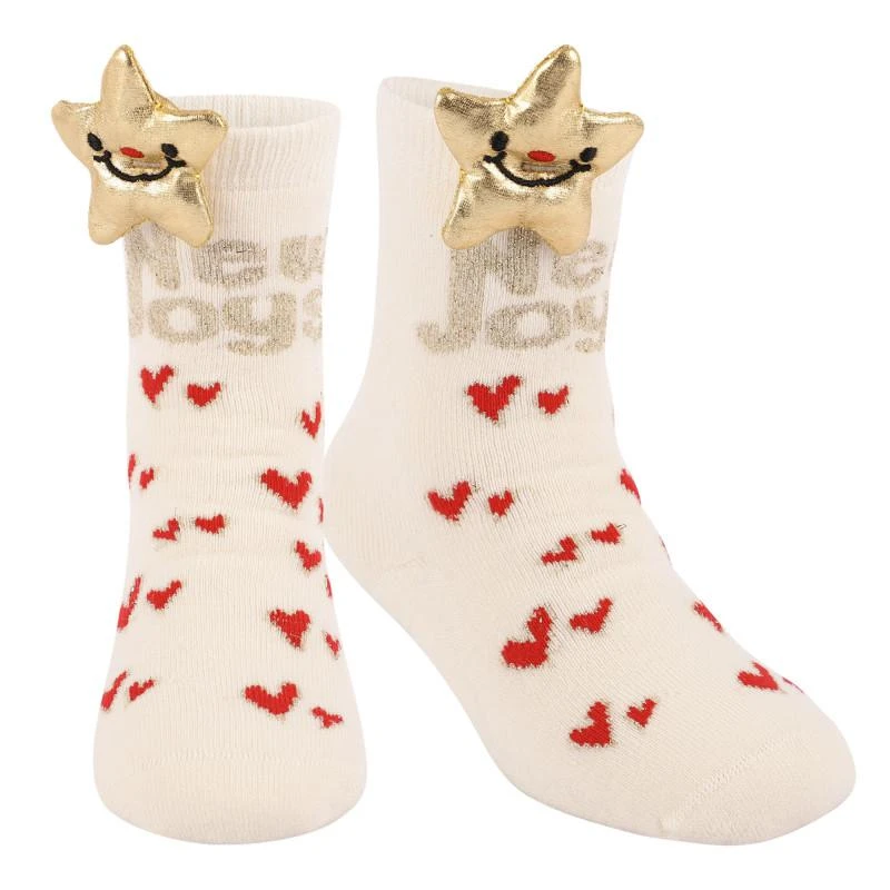 商品Katia & Bony|New joys star detailing glittery non slip socks in off white,价格¥76,第1张图片