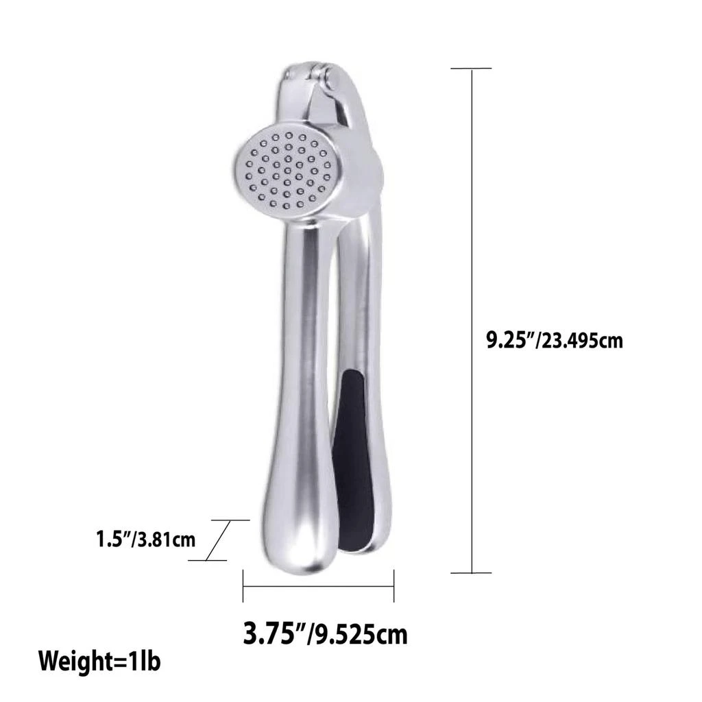 商品Home Basics|Home Basics Nova Collection Zinc Garlic Press, Silver,价格¥139,第3张图片详细描述