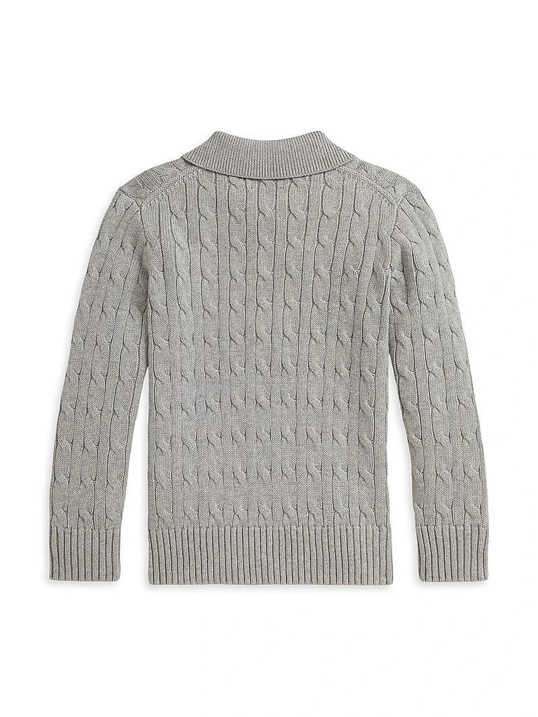 商品Ralph Lauren|Little Boy's & Boy's Cable-Knit Cotton Collared Sweater,价格¥513,第3张图片详细描述