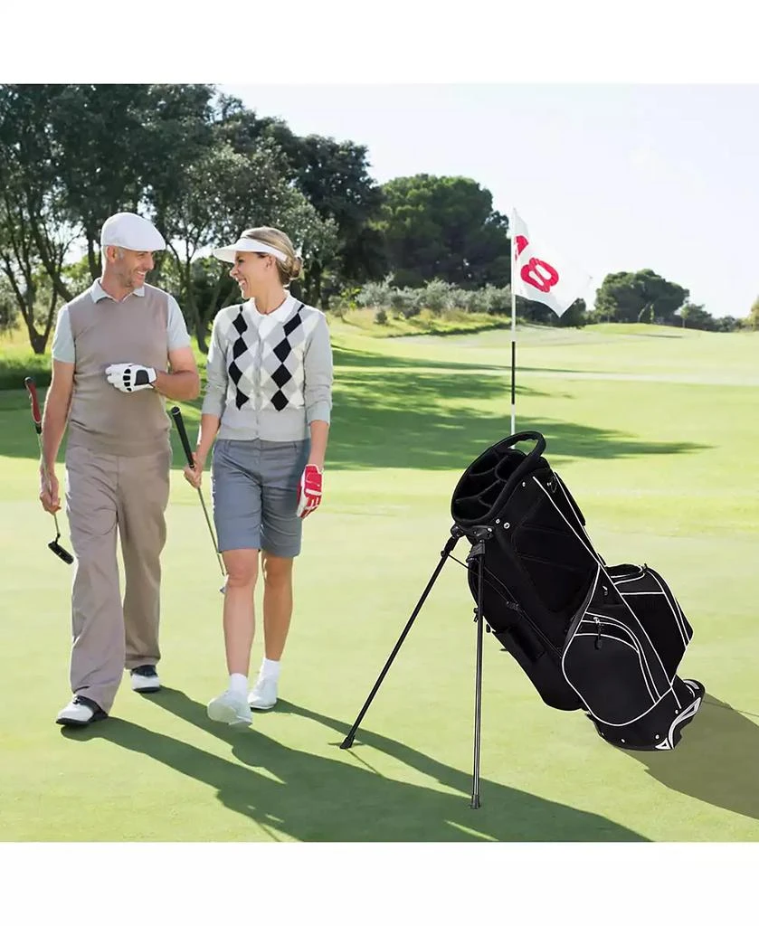 Golf Stand Cart Bag Club w/6 Way Divider Carry Organizer 商品
