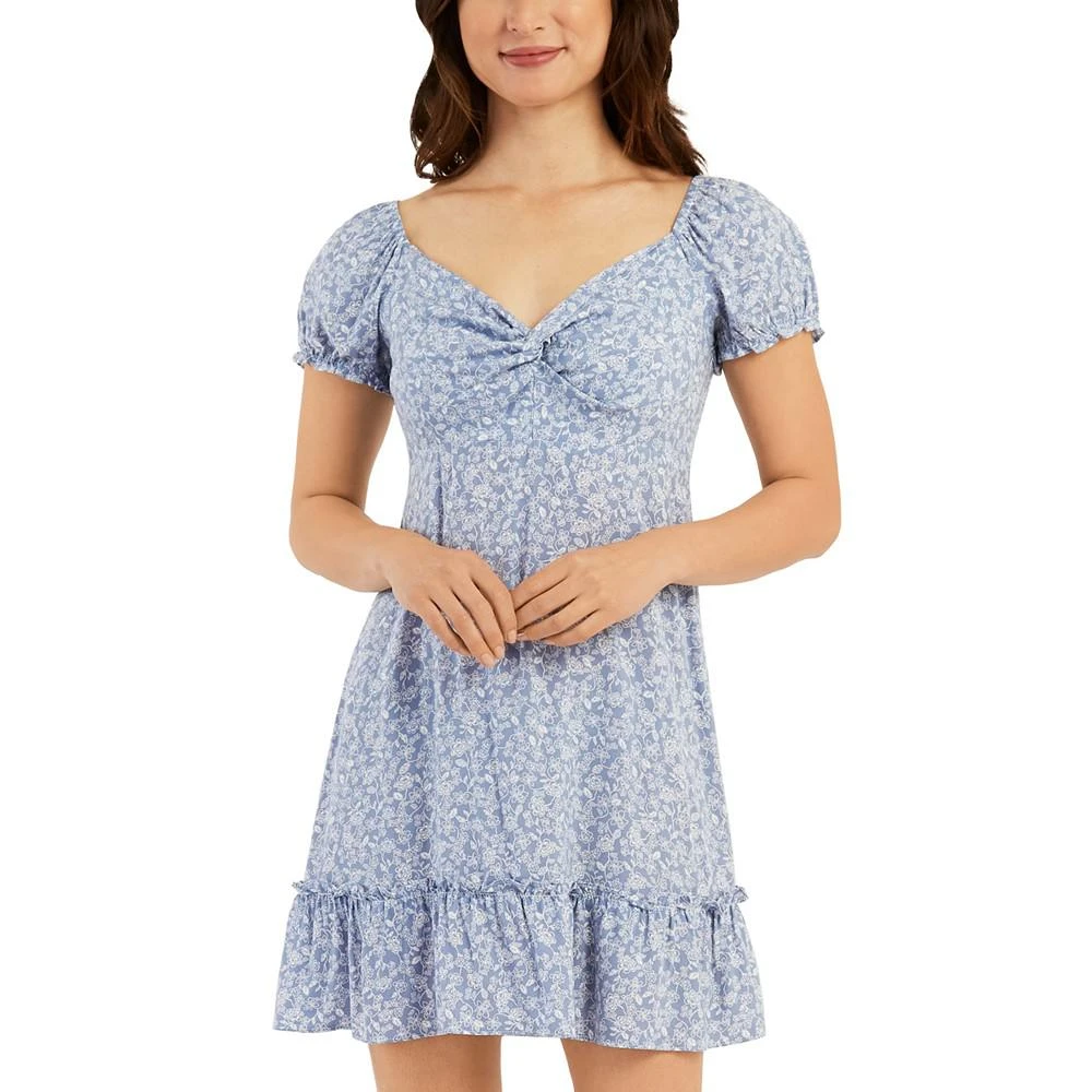 商品BCX|Juniors' Printed Twist-Front A-Line Dress,价格¥132,第1张图片