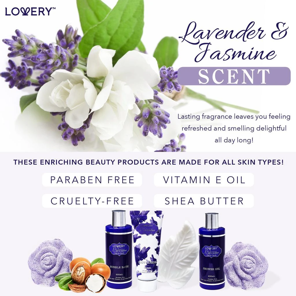 商品Lovery|Lavender Jasmine Self Care Spa Kit 7-Piece Set,价格¥259,第4张图片详细描述