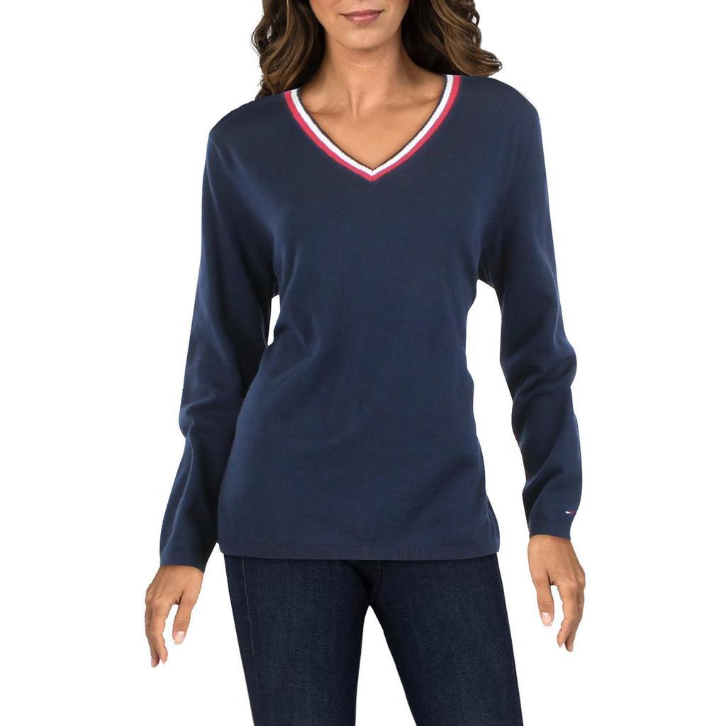 商品Tommy Hilfiger|Tommy Hilfiger Womens V-Neck Lightweight Pullover Sweater,价格¥226,第1张图片