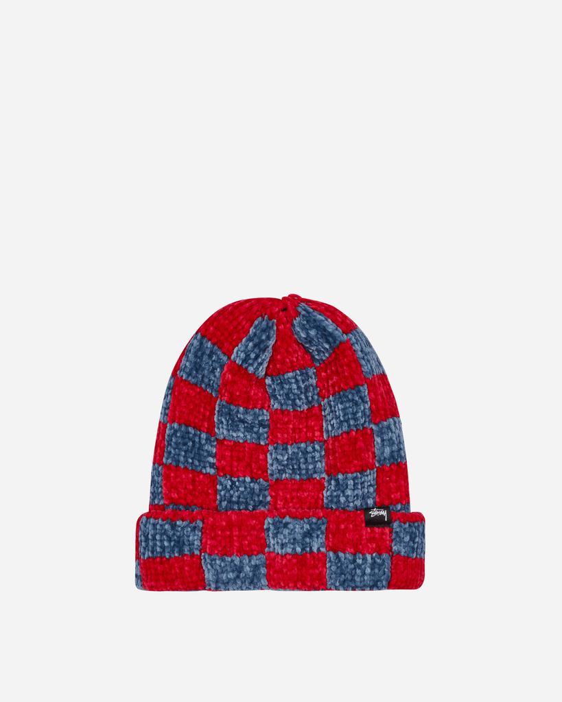 Crochet Checkered Beanie Red商品第1张图片规格展示