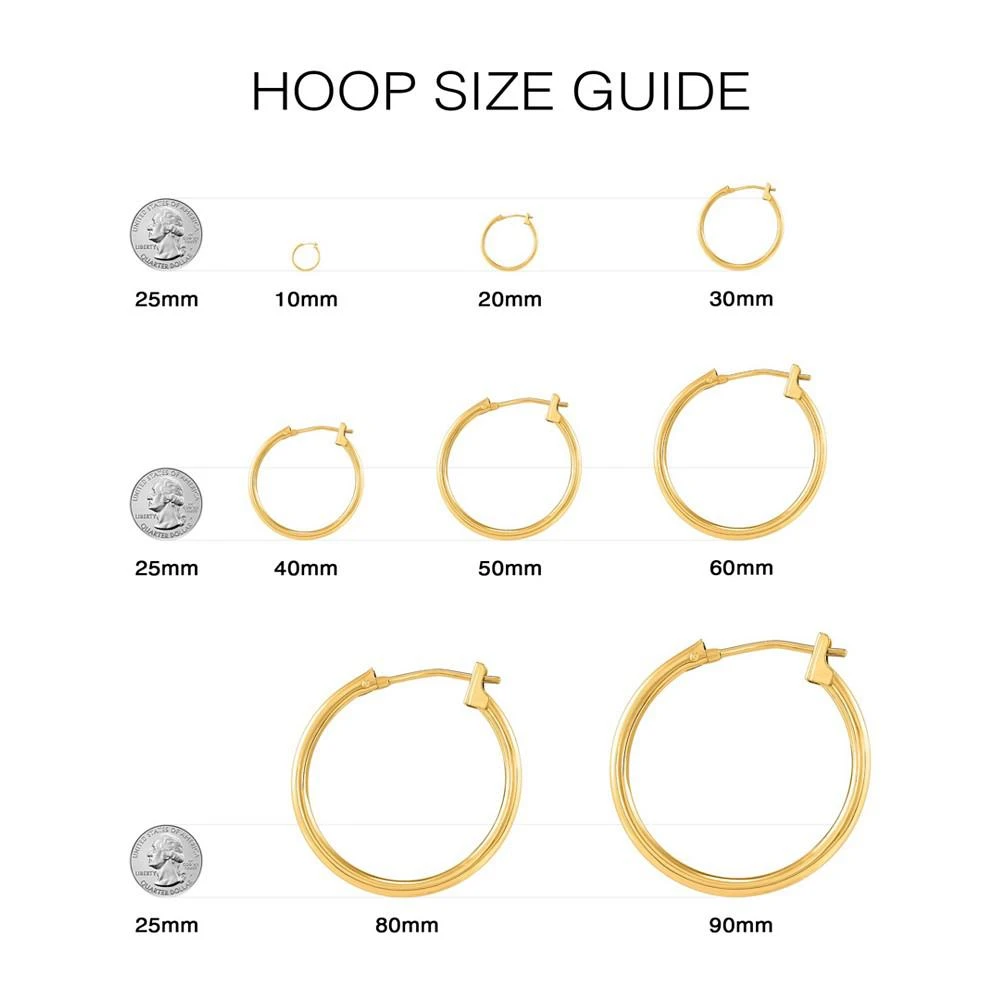 商品Macy's|Textured Medium Hoop Earrings in 14k White Gold (30mm),价格¥1643,第5张图片详细描述