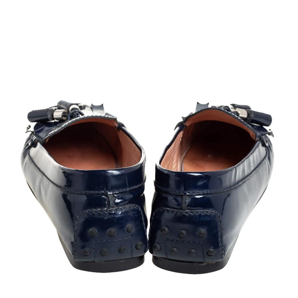 商品[二手商品] Tod's|Tod's Blue Patent Leather Slip On Loafers Size 38.5 ,价格¥1197,第5张图片详细�描述