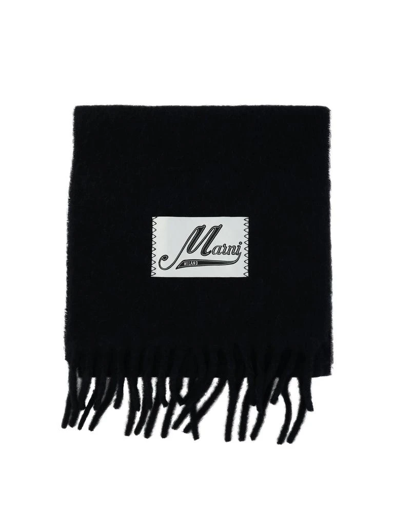 商品Marni|Scarf With Logo Patch Scarves Blue,价格¥1461,第1张图片