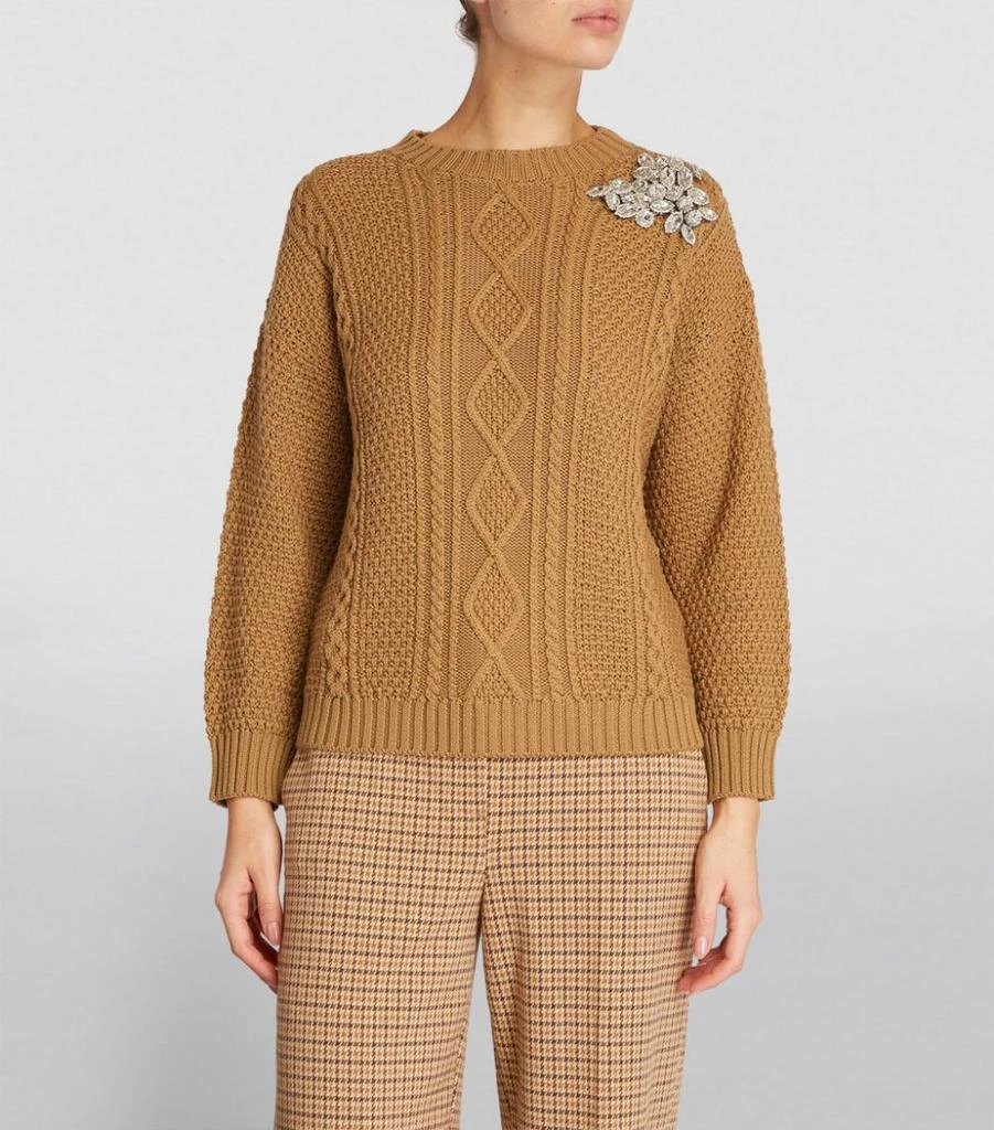 商品Weekend Max Mara|Embellished-Detail Cable Knit Sweater,价格¥2155,第3张图片详细描述